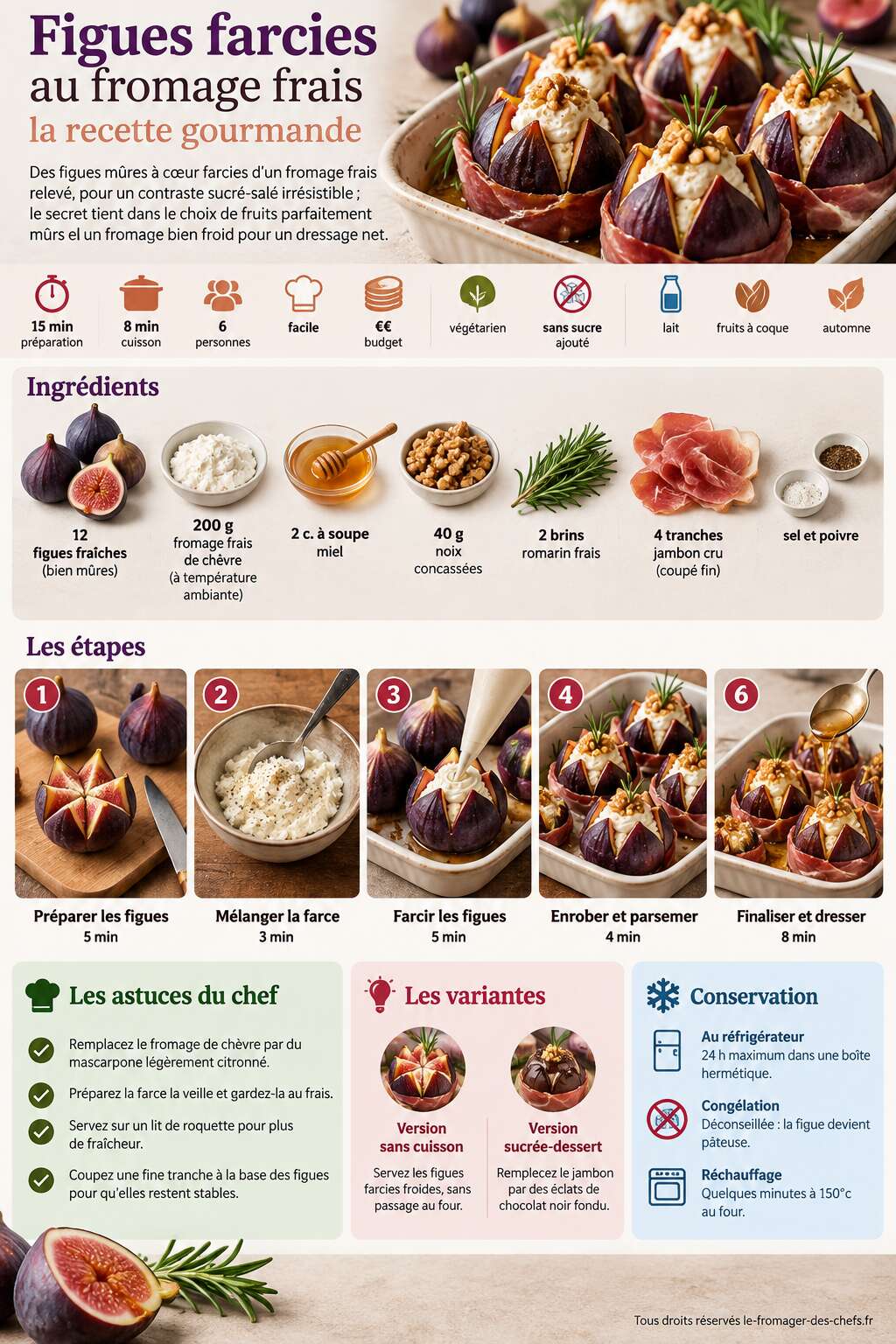Fiche recette Figues farcies au fromage frais : la recette gourmande Fiche recette Figues farcies au fromage frais : la recette gourmande
