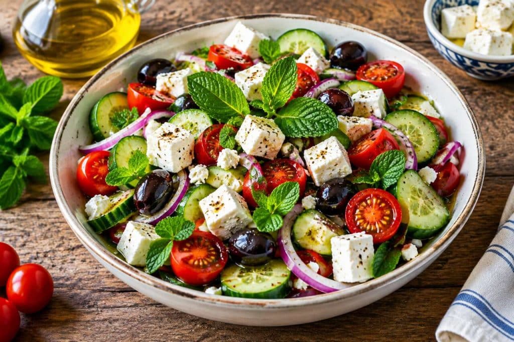 Recette de salade concombre feta : fraîcheur assurée