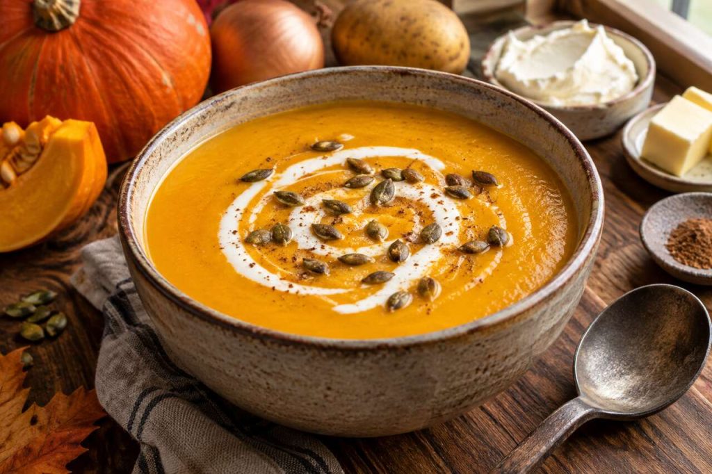 Soupe de potiron au fromage frais : recette facile et savoureuse