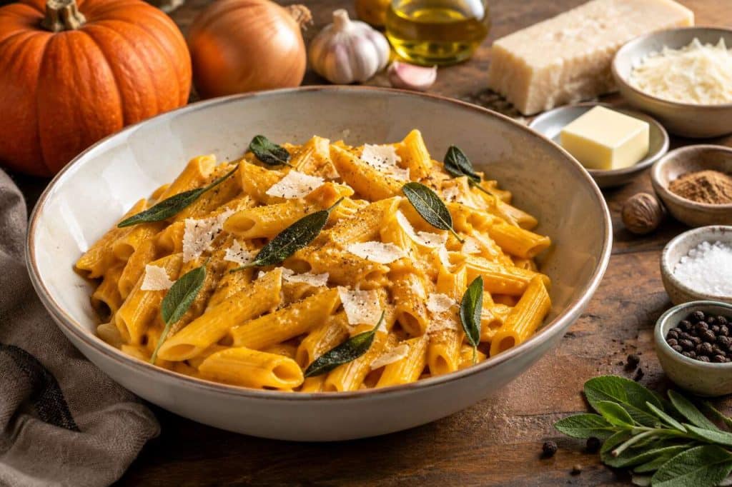 Penne au potiron et parmesan : recette réconfortante et savoureuse
