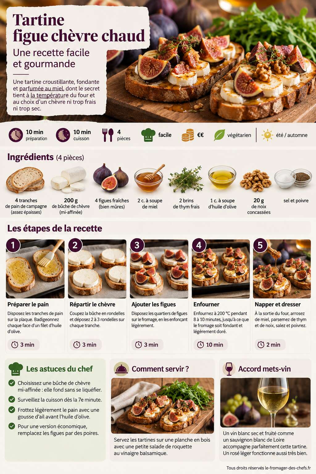 Fiche recette Tartine figue chèvre chaud : recette facile et gourmande Fiche recette Tartine figue chèvre chaud : recette facile et gourmande