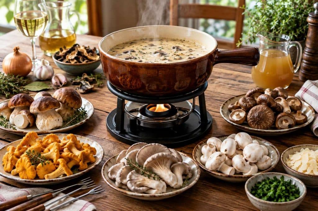 Fondue forestière aux champignons : recette savoureuse
