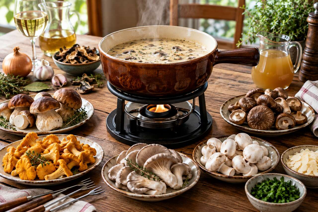 Fondue forestière aux champignons : recette savoureuse