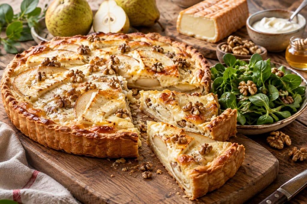 Recette tarte aux poires, noix et Maroilles