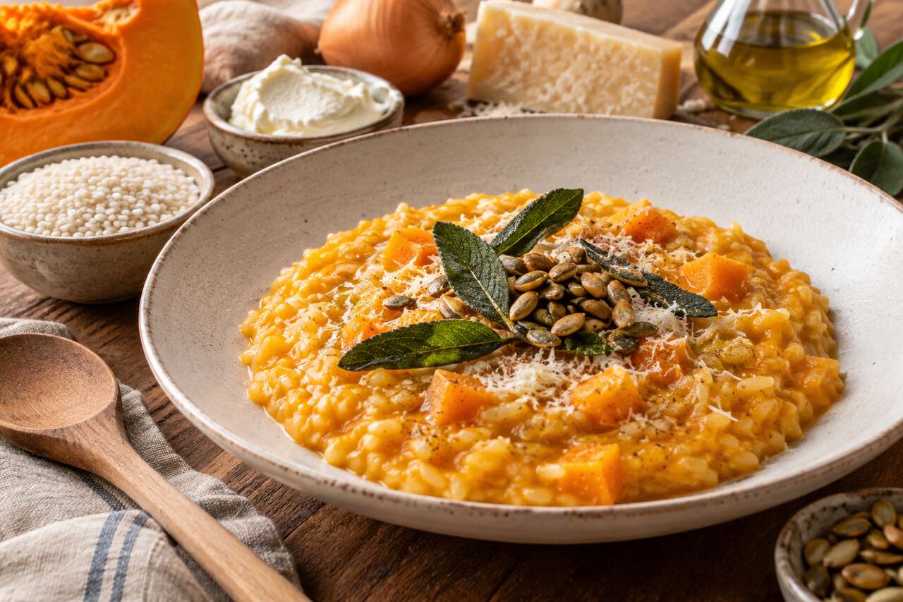 Risotto de potiron et fromage frais : recette savoureuse