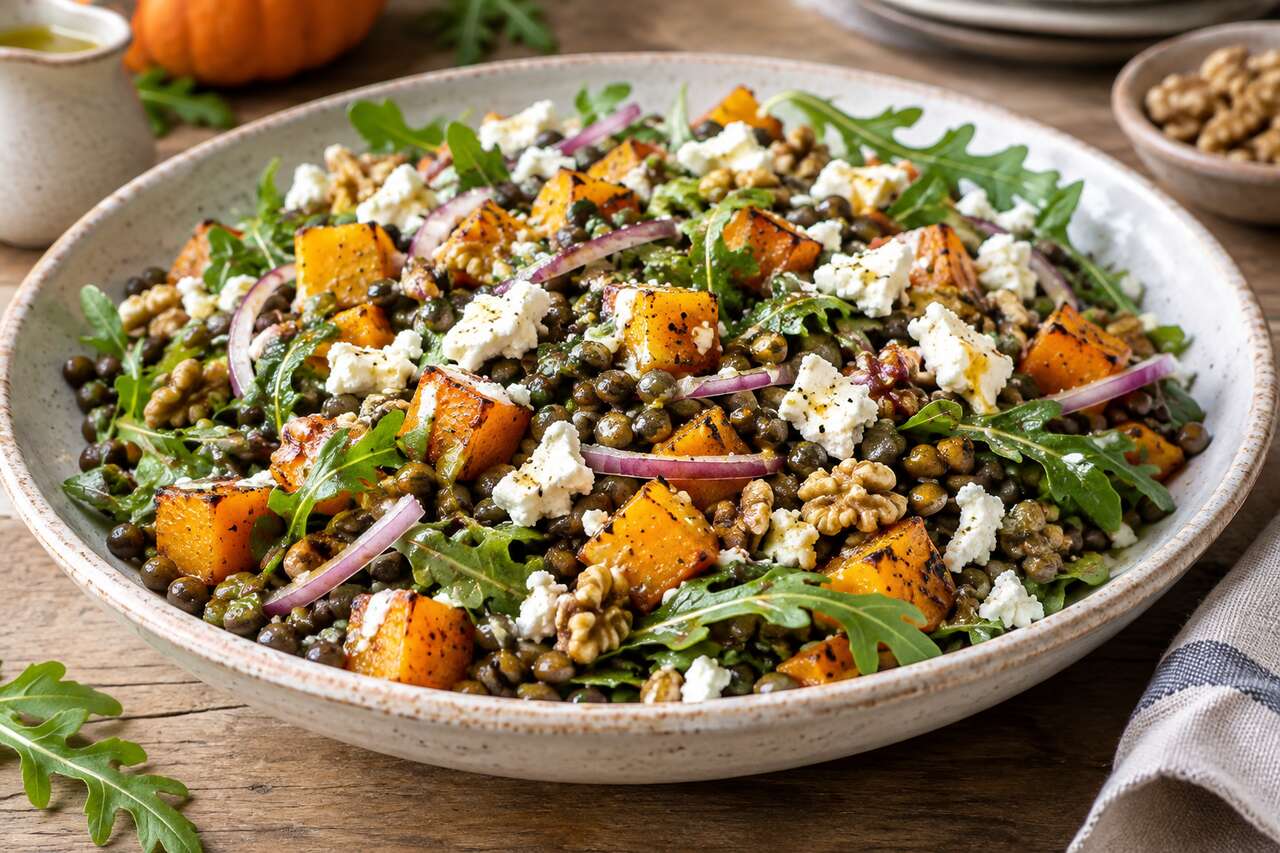 Recette : salade d'automne lentilles et feta