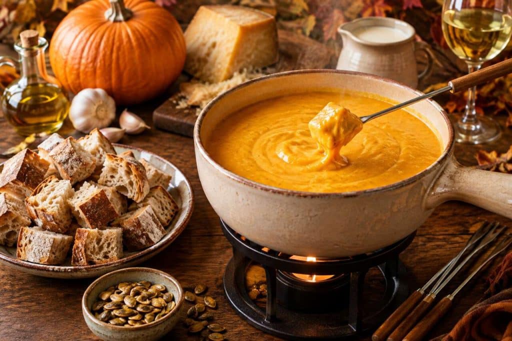 Fondue citrouille cheddar : recette gourmande